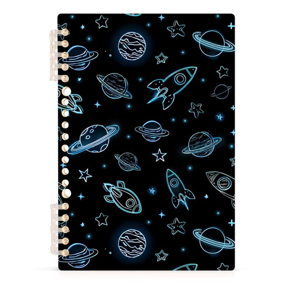 joogoo A5 Spiral Journal Notebook Neon Outer Space College Ruled Notebooks 8.3" x 5.7" 1 PC