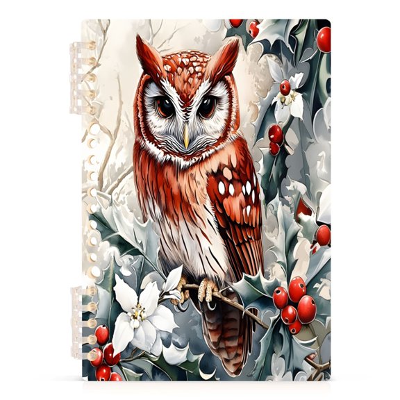 joogoo A5 Spiral Journal Notebook Owl Winter Berry College Ruled Notebooks 8.3" x 5.7" 1 PC