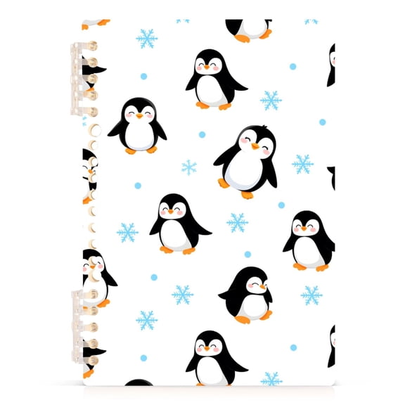 joogoo A5 Spiral Journal Notebook Penguin Snowflake College Ruled Notebooks 8.3" x 5.7" 1 PC