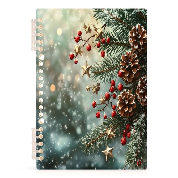 joogoo A5 Spiral Journal Notebook Pinecone Christmas College Ruled Notebooks 8.3" x 5.7" 1 PC