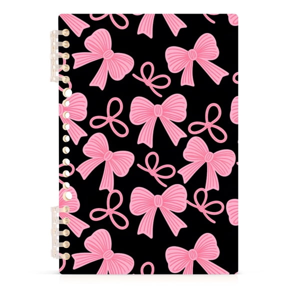 joogoo A5 Spiral Journal Notebook Pink Bows College Ruled Notebooks 8.3" x 5.7" 1 PC