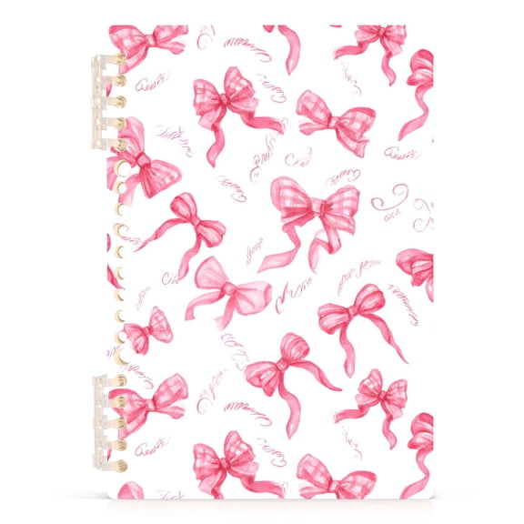 joogoo A5 Spiral Journal Notebook Pink Bows College Ruled Notebooks 8.3" x 5.7" 1 PC