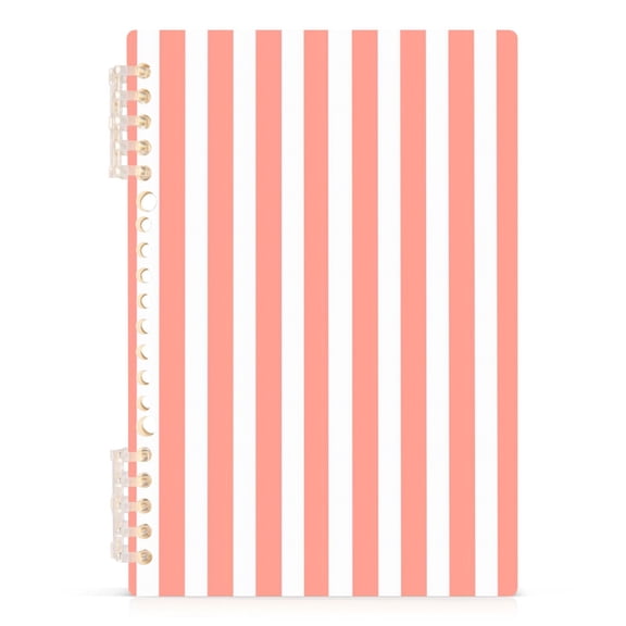 joogoo A5 Spiral Journal Notebook Pink and White Stripes College Ruled Notebooks 8.3" x 5.7" 1 PC