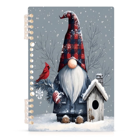 joogoo A5 Spiral Journal Notebook Plaid Hat Gnome College Ruled Notebooks 8.3" x 5.7" 1 PC