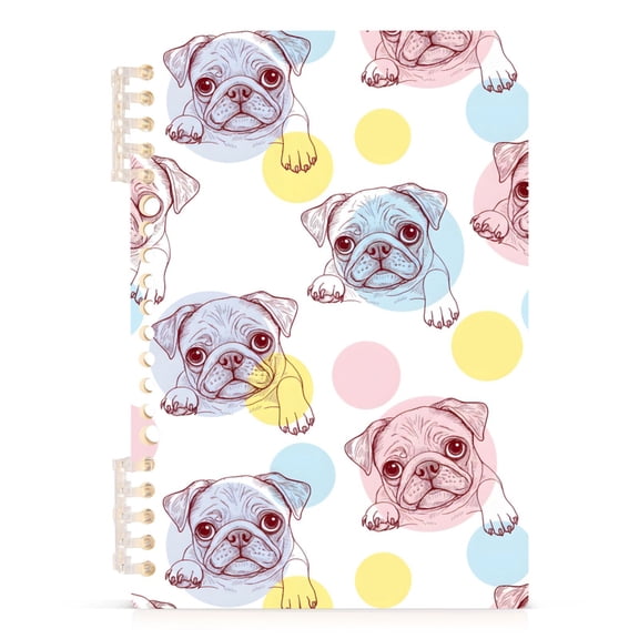 joogoo A5 Spiral Journal Notebook Polka Dot Bulldogs College Ruled Notebooks 8.3" x 5.7" 1 PC