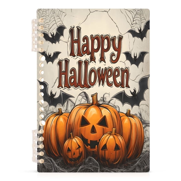 joogoo A5 Spiral Journal Notebook Pumpkin Bats College Ruled Notebooks 8.3" x 5.7" 1 PC