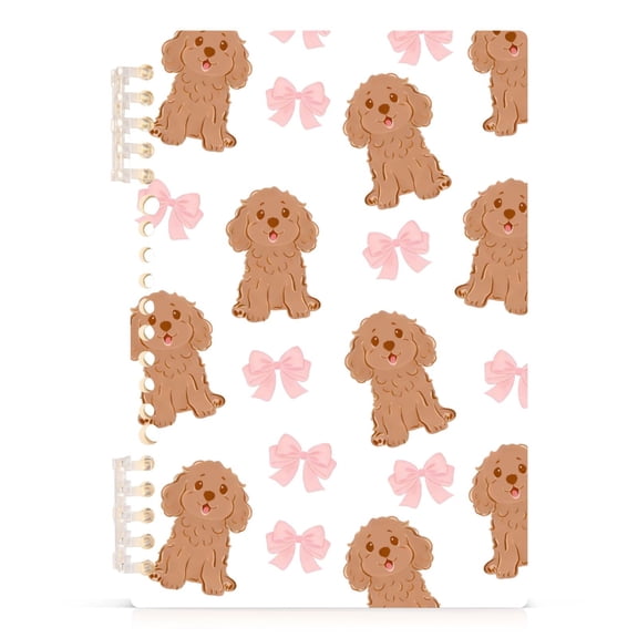 joogoo A5 Spiral Journal Notebook Puppy Dog Bow College Ruled Notebooks 8.3" x 5.7" 1 PC