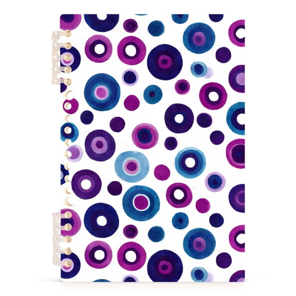 joogoo A5 Spiral Journal Notebook Purple Blue Circle College Ruled Notebooks 8.3" x 5.7" 1 PC