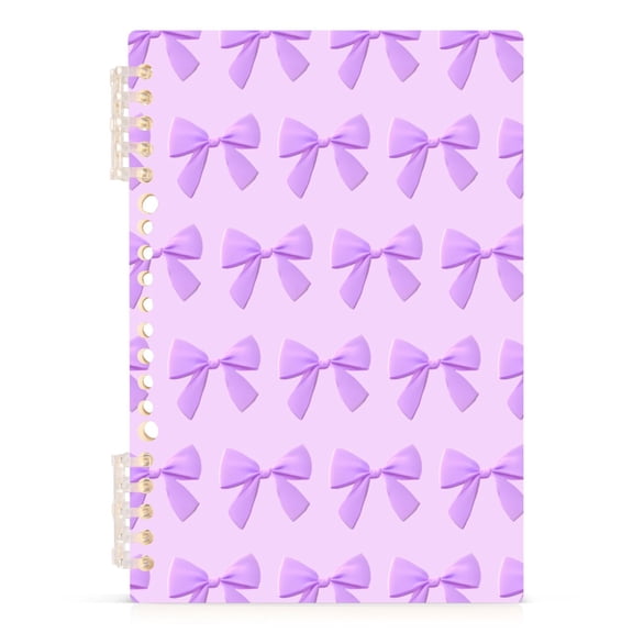 joogoo A5 Spiral Journal Notebook Purple Bows College Ruled Notebooks 8.3" x 5.7" 1 PC