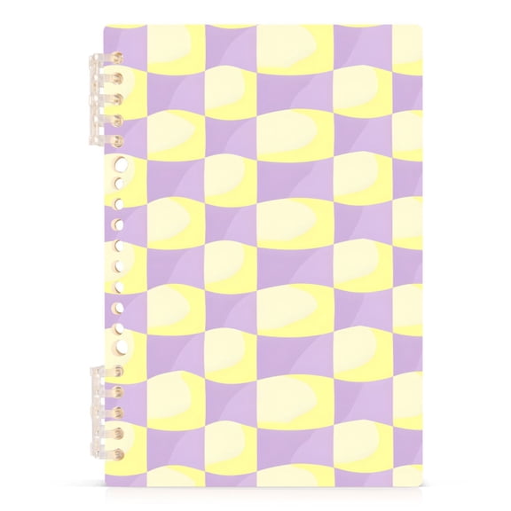 joogoo A5 Spiral Journal Notebook Purple Yellow Checkered College Ruled Notebooks 8.3" x 5.7" 1 PC