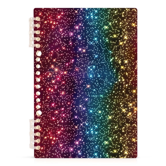 joogoo A5 Spiral Journal Notebook Rainbow Glitter College Ruled Notebooks 8.3" x 5.7" 1 PC