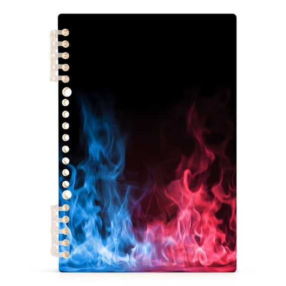 joogoo A5 Spiral Journal Notebook Red Blue Flames College Ruled Notebooks 8.3" x 5.7" 1 PC