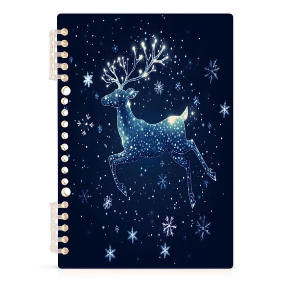 joogoo A5 Spiral Journal Notebook Reindeer Snowflakes College Ruled Notebooks 8.3" x 5.7" 1 PC