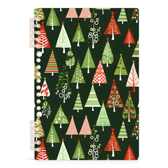 joogoo A5 Spiral Journal Notebook Retro Christmas Trees College Ruled Notebooks 8.3" x 5.7" 1 PC