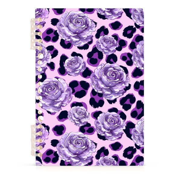 joogoo A5 Spiral Journal Notebook Rose on Leopard College Ruled Notebooks 8.3" x 5.7" 1 PC