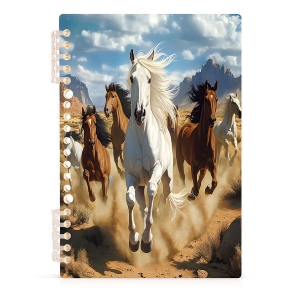 joogoo A5 Spiral Journal Notebook Running Horses College Ruled Notebooks 8.3" x 5.7" 1 PC