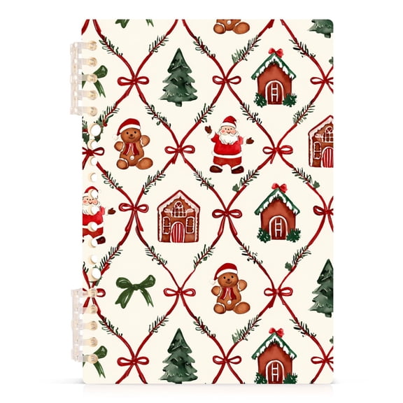 joogoo A5 Spiral Journal Notebook Santa Claus Bows Bears College Ruled Notebooks 8.3" x 5.7" 1 PC