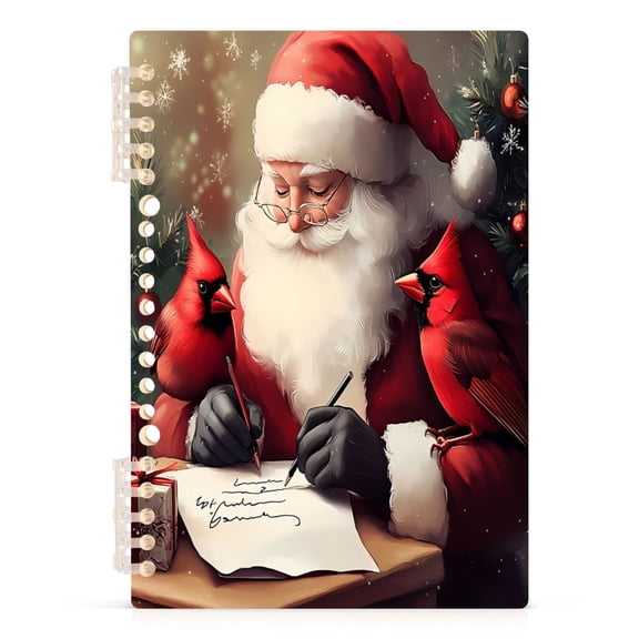 joogoo A5 Spiral Journal Notebook Santa Writing with Cardinal College Ruled Notebooks 8.3" x 5.7" 1 PC