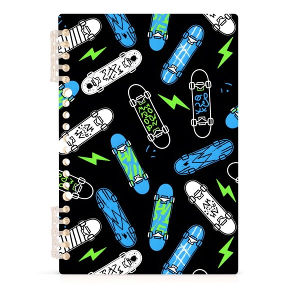 joogoo A5 Spiral Journal Notebook Skateboard Lightning College Ruled Notebooks 8.3" x 5.7" 1 PC