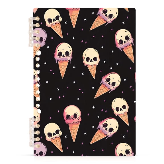 joogoo A5 Spiral Journal Notebook Skeleton Ice Cream College Ruled Notebooks 8.3" x 5.7" 1 PC