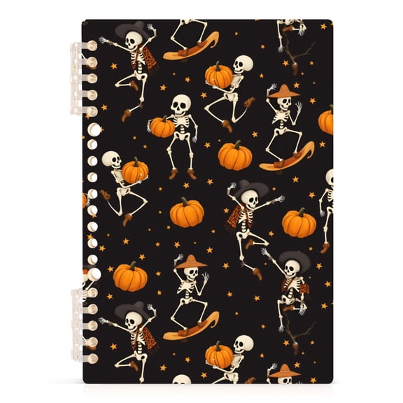 joogoo A5 Spiral Journal Notebook Skull Pumpkins College Ruled Notebooks 8.3" x 5.7" 1 PC