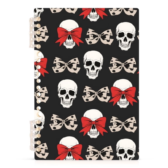 joogoo A5 Spiral Journal Notebook Skull with Bow College Ruled Notebooks 8.3" x 5.7" 1 PC
