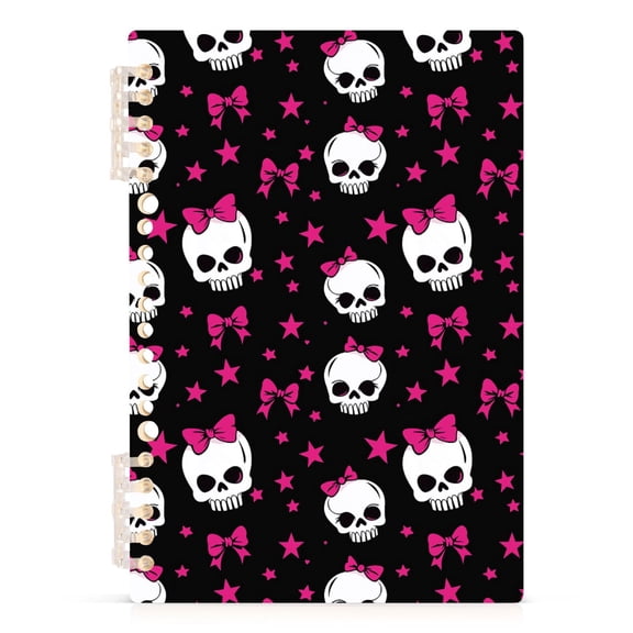 joogoo A5 Spiral Journal Notebook Skull with Bows College Ruled Notebooks 8.3" x 5.7" 1 PC
