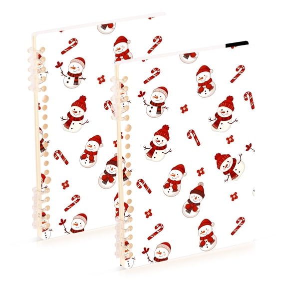 joogoo A5 Spiral Journal Notebook Snowman Candy Cane College Ruled Notebooks 8.3" x 5.7" 2 PCs