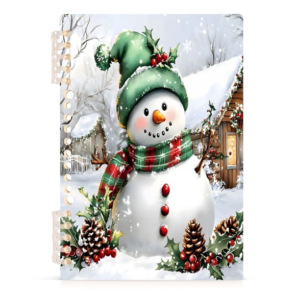 joogoo A5 Spiral Journal Notebook Snowman Christmas Pine Cones College Ruled Notebooks 8.3" x 5.7" 1 PC