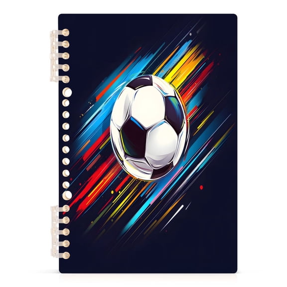 joogoo A5 Spiral Journal Notebook Soccer Ball Art College Ruled Notebooks 8.3" x 5.7" 1 PC
