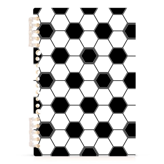 joogoo A5 Spiral Journal Notebook Soccer Ball Geometric College Ruled Notebooks 8.3" x 5.7" 1 PC