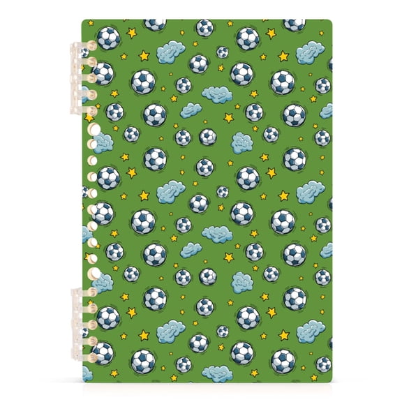 joogoo A5 Spiral Journal Notebook Soccer Balls Stars College Ruled Notebooks 8.3" x 5.7" 1 PC