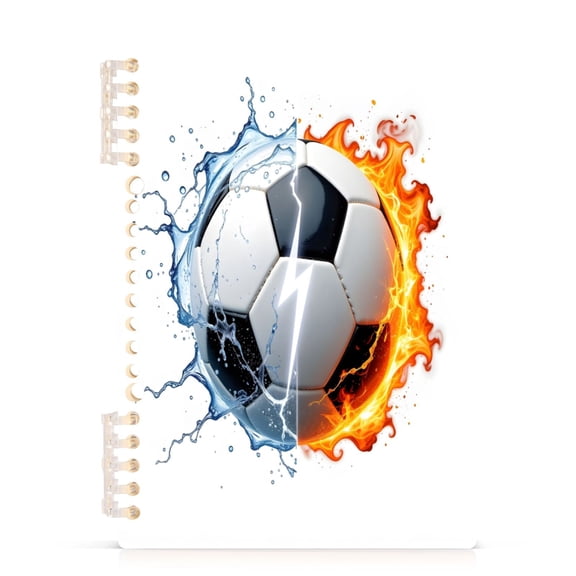 joogoo A5 Spiral Journal Notebook Soccer with Fire College Ruled Notebooks 8.3" x 5.7" 1 PC