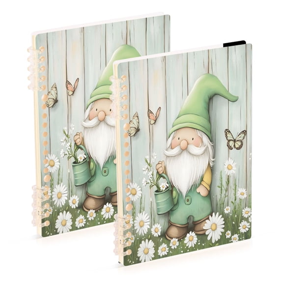 joogoo A5 Spiral Journal Notebook Spring Garden Gnome College Ruled Notebooks 8.3" x 5.7" 2 PCs