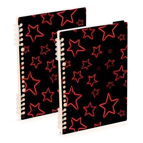 joogoo A5 Spiral Journal Notebook Stars College Ruled Notebooks 8.3" x 5.7" 2 PCs