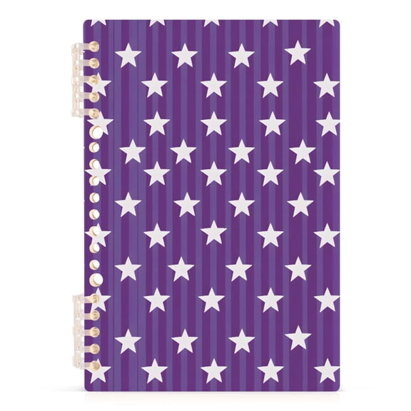joogoo A5 Spiral Journal Notebook Stars Purple College Ruled Notebooks 8.3" x 5.7" 1 PC