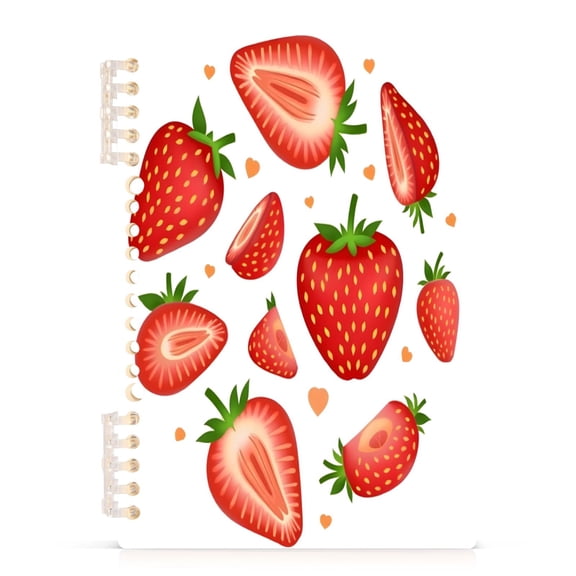 joogoo A5 Spiral Journal Notebook Strawberry College Ruled Notebooks 8.3" x 5.7" 1 PC