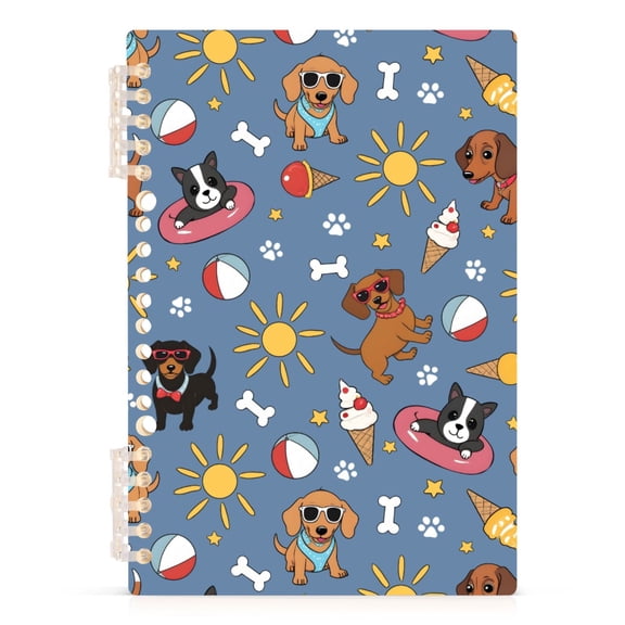 joogoo A5 Spiral Journal Notebook Summer Dogs Surface College Ruled Notebooks 8.3" x 5.7" 1 PC