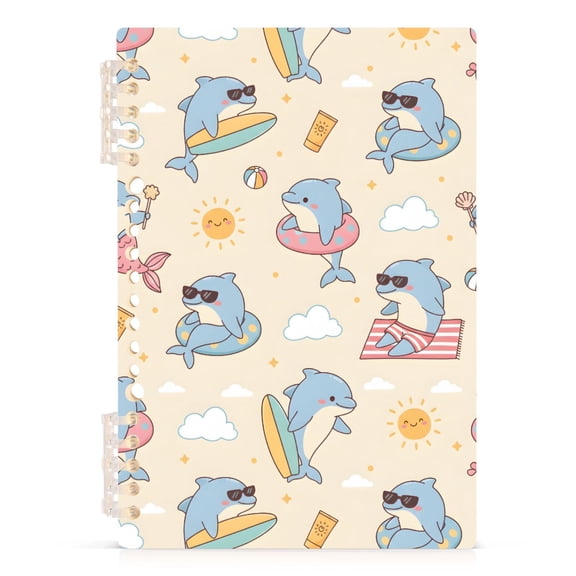 joogoo A5 Spiral Journal Notebook Summer Dolphin College Ruled Notebooks 8.3" x 5.7" 1 PC