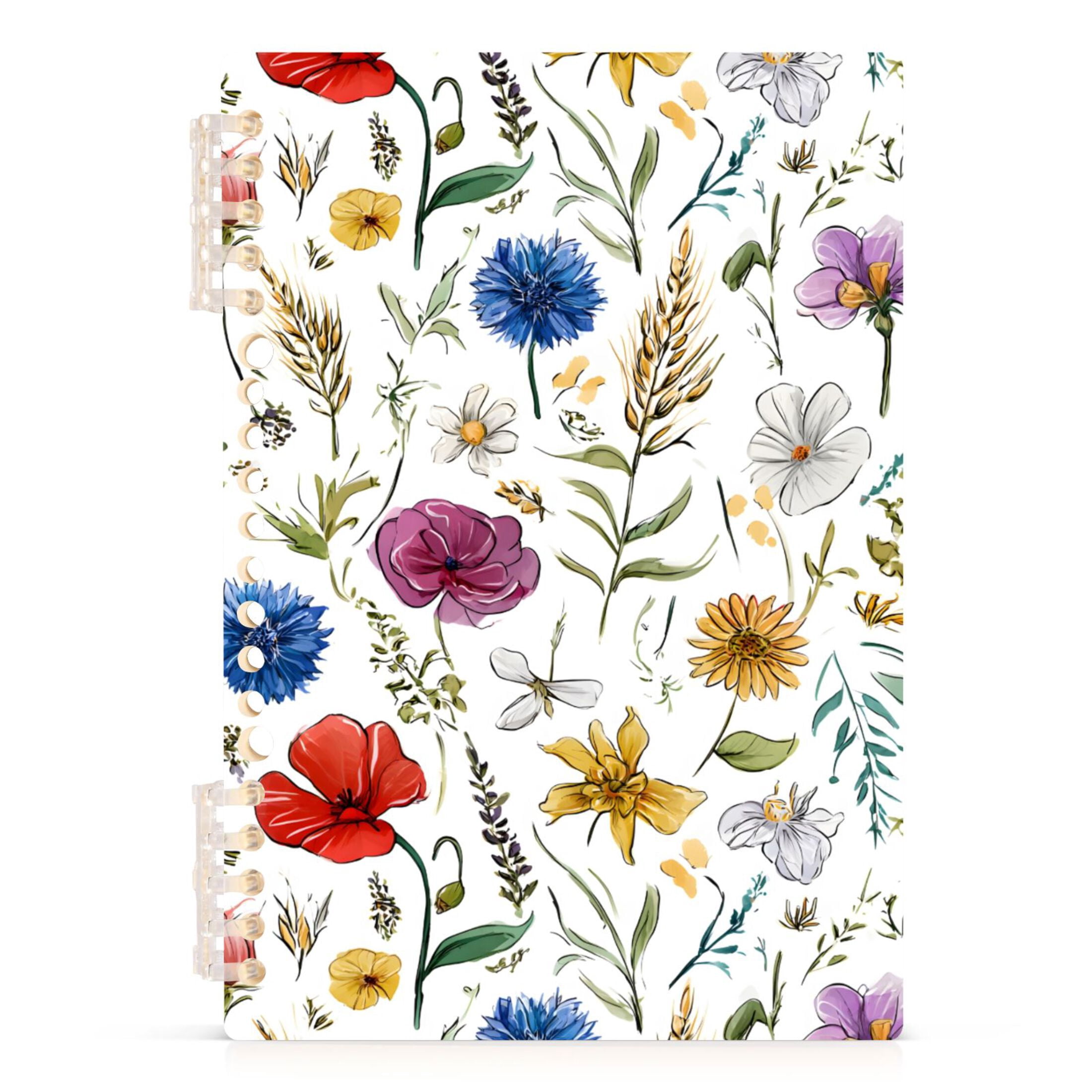 joogoo A5 Spiral Journal Notebook Summer Flowers College Ruled ...