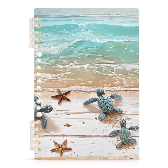 joogoo A5 Spiral Journal Notebook Summer Turtle on Wood College Ruled Notebooks 8.3" x 5.7" 1 PC