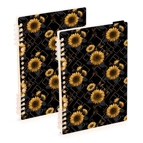 joogoo A5 Spiral Journal Notebook Sunflowers College Ruled Notebooks 8.3" x 5.7" 2 PCs