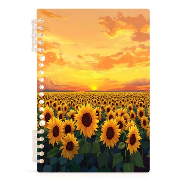joogoo A5 Spiral Journal Notebook Sunflowers Sunset College Ruled Notebooks 8.3" x 5.7" 1 PC