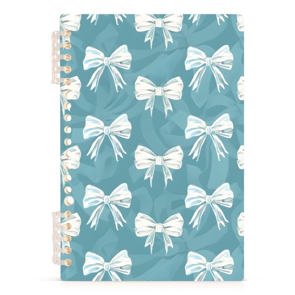 joogoo A5 Spiral Journal Notebook Turquoise Bows College Ruled Notebooks 8.3" x 5.7" 1 PC