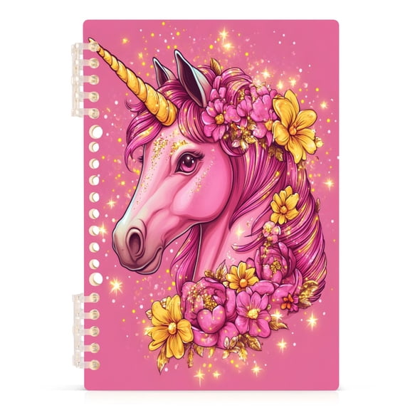 joogoo A5 Spiral Journal Notebook Unicorn Glitter College Ruled Notebooks 8.3" x 5.7" 1 PC