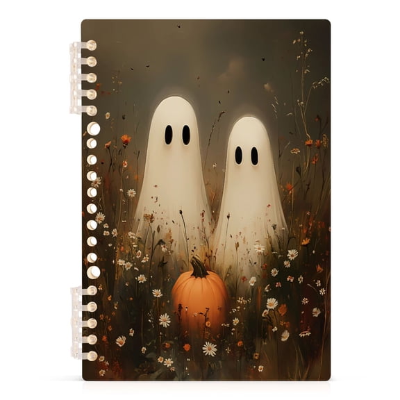 joogoo A5 Spiral Journal Notebook Vintage Cute Ghost College Ruled Notebooks 8.3" x 5.7" 1 PC