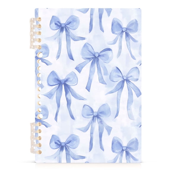 joogoo A5 Spiral Journal Notebook Watercolor Bow Blue College Ruled Notebooks 8.3" x 5.7" 1 PC