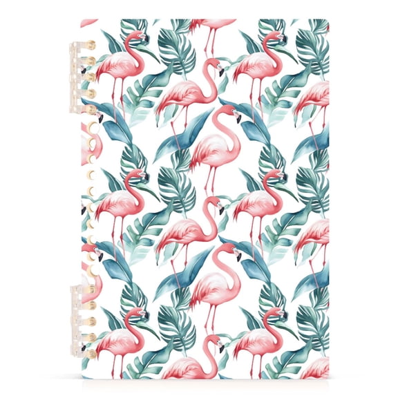 joogoo A5 Spiral Journal Notebook Watercolor Tropical Flamingo College Ruled Notebooks 8.3" x 5.7" 1 PC