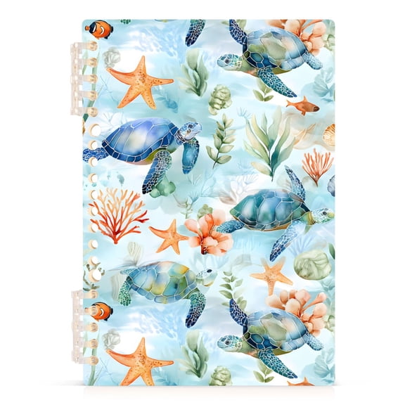 joogoo A5 Spiral Journal Notebook Watercolor Turtle Cartoon College Ruled Notebooks 8.3" x 5.7" 1 PC