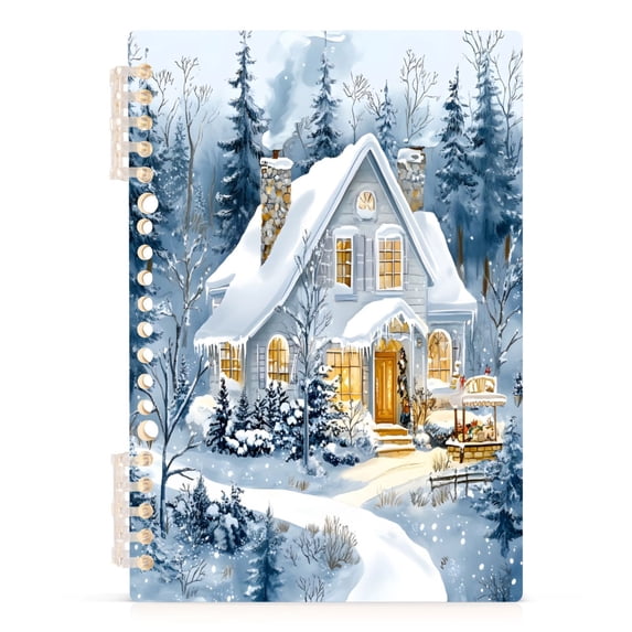 joogoo A5 Spiral Journal Notebook Watercolor Winter Christmas College Ruled Notebooks 8.3" x 5.7" 1 PC